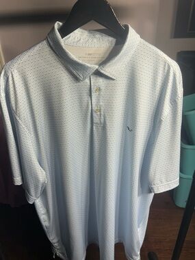 Vineyard Vines Sankaty Polo (on the go) Light Blue Micro-Whale Print Polo